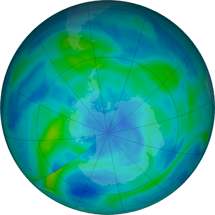 Antarctic ozone map for 28 March 2023